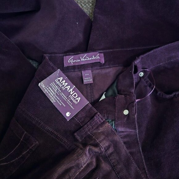 NWT Gloria Vanderbilt purple Amanda pants sz 22W - Picture 3 of 3